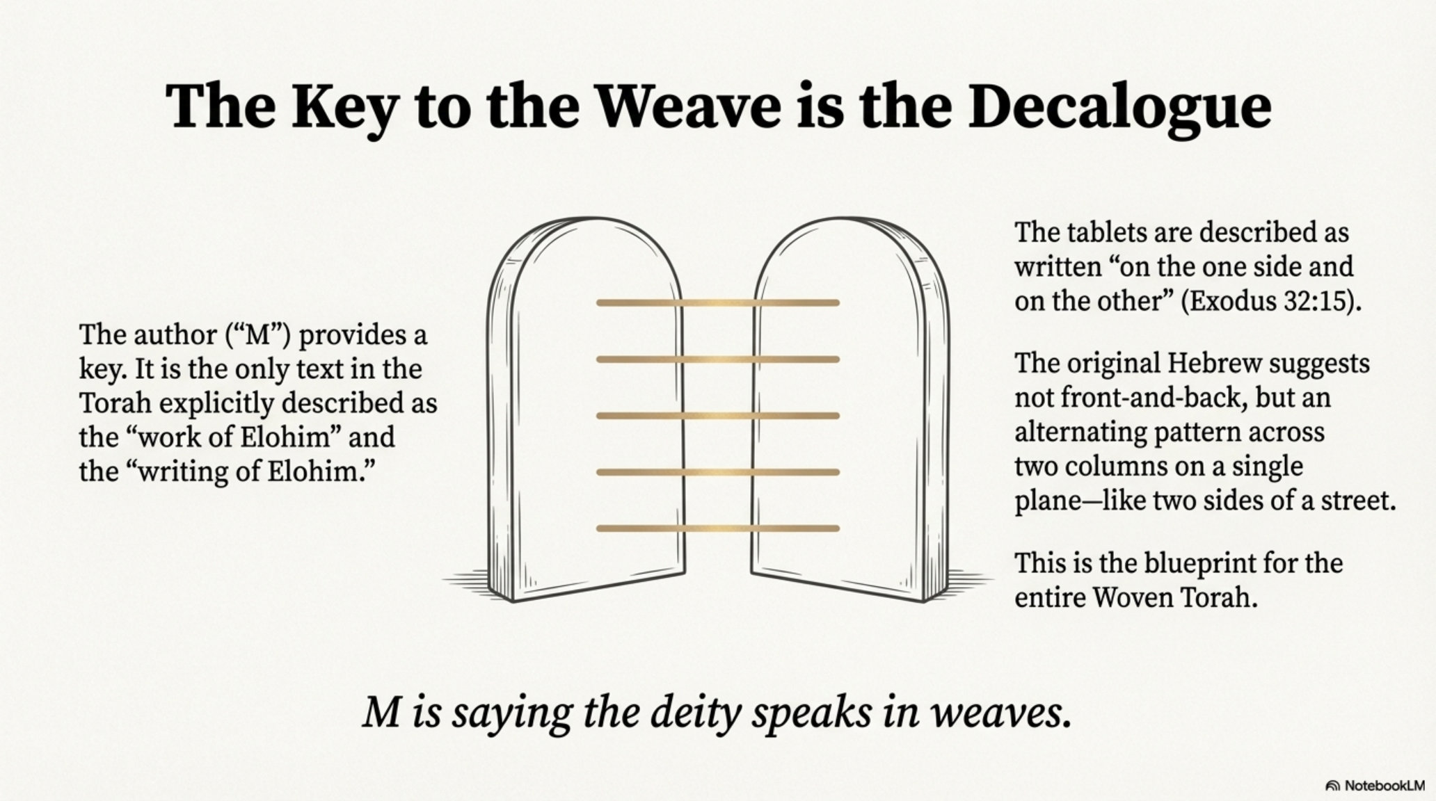 The Key to the Weave is the Decalogue